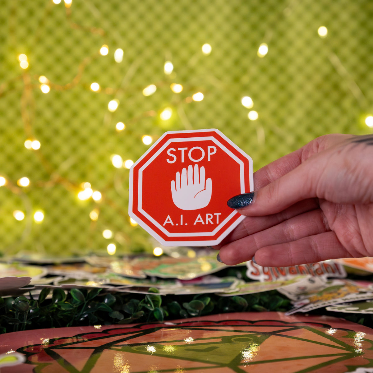 Stop AI Art Sticker